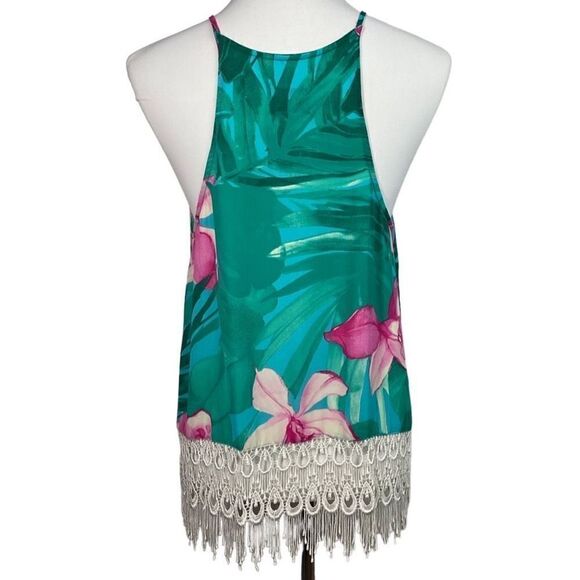 Show Me Your Mumu Lei Bay Floral Sleeveless Crochet Trim Top Medium - Picture 4 of 6